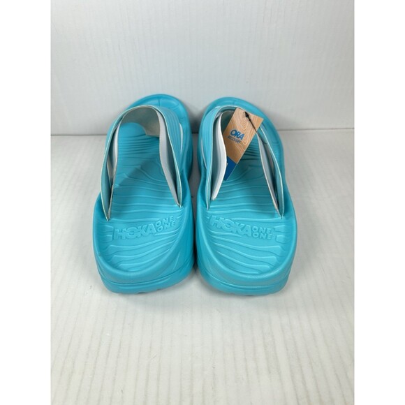 Size 11 Mens Hoka One One Ora Recovery Flip Flop Sandals 1099675 Blue NEW - Picture 4 of 7